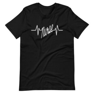 “NURSE”  Heartbeat Nurse text Design T-Shirt