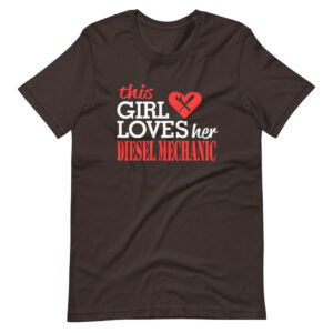 “THIS GIRL LOVES HER DIESEL MECHANIC” Diesel Mechanic Classic Quote Design T-Shirt