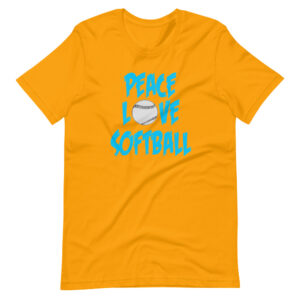 “PEACE LOVE SOFTBALL” Softball / Sports Classic Design T-Shirt