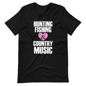 “Hunting Fishing & Country Music” Music & Hobby Classic Design T-Shirt