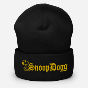 Cuffed Beanie with “Snoopy / SnoopDog” Yellow text Classic Design