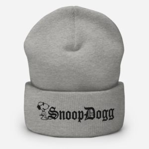 Cuffed Beanie with “Snoopy / SnoopDogg” Black text Classic Design